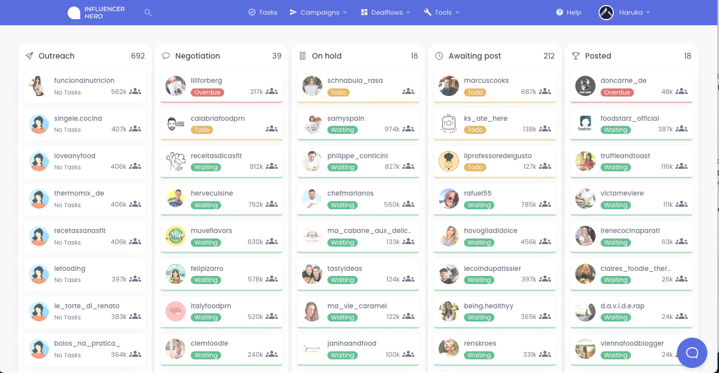 screenshot of Influencer Hero